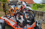 REMORQUE DUO POUR 2 MOTOS / SCOOTER / QUAD / SIDECAR - CADRE ORANGE