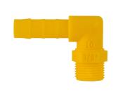 RACCORD A VISSER COUDE A 90° POUR TUYAU 10MM 3/8" - JAUNE