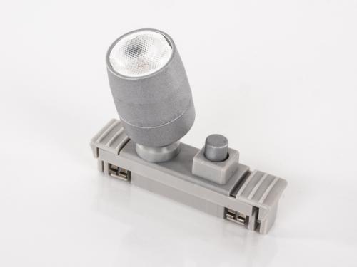 SPOT LED ARGENTE 1W AVEC INTERRUPTEUR POUR SYSTEME DE RAIL ELECTRIQUE 832785/832786