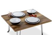 Set de vaisselle en mélamine Fjord 6 pièces, pour 2 personnes, blanc/noir mat