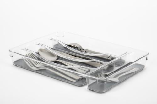 RANGE COUVERT EN PLASTIQUE TRANSPARENT 32.5x23x4,5 cm 