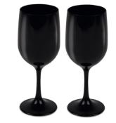 VERRE A VIN NOIR OPAQUE - 370 ml NOUVEAU DESIGN - LOT DE 2