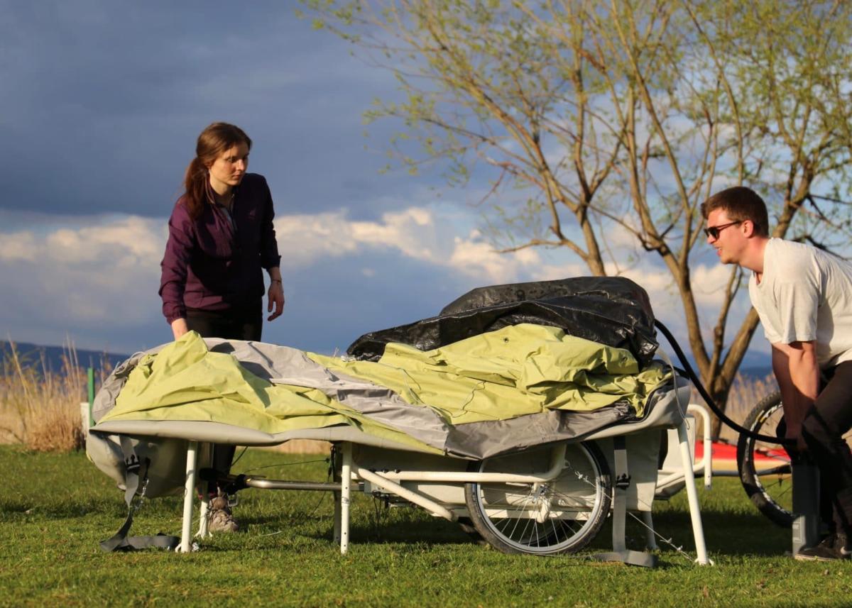 B-TURTLE - Remorque et Tente gonflable pour vélos et vélos électrique