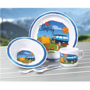 COFFRET ENFANT MELAMINE 5 PIECES - J'AIME LE CAMPING