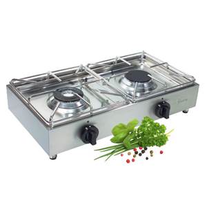 CUISINIÈRE À GAZ LUXUS INOX 2 FEUX - 30 mbar 3.5 KW