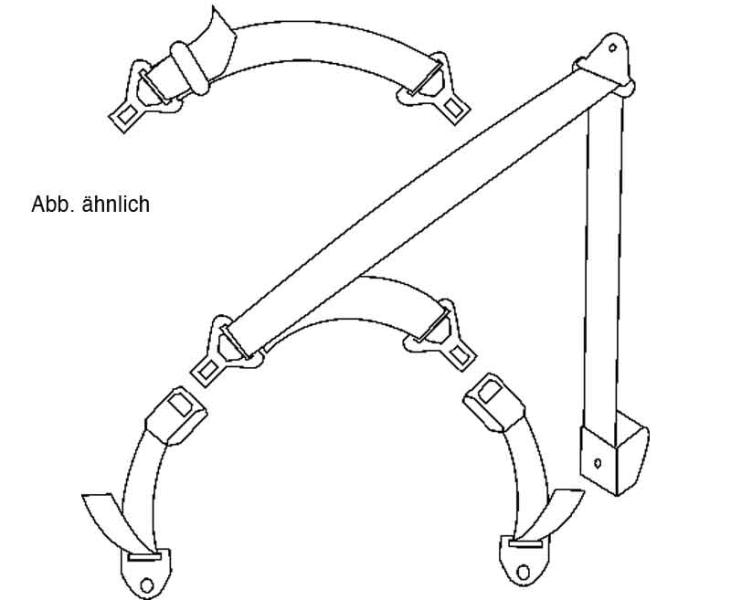 CEINTURE SECURITE ARRIERE NOIRE MANUELLE (3 POINTS D'ATTACHE) - MDC