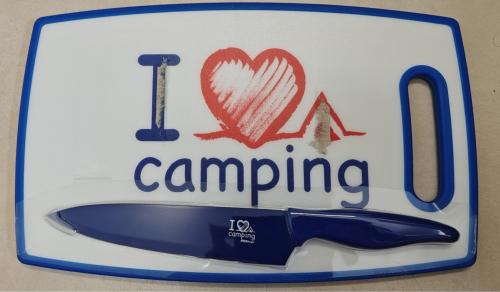 PLANCHE A DECOUPER + COUTEAU 30cm - I LOVE CAMPING