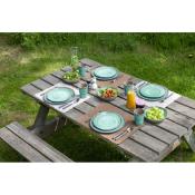 SERVICE VAISSELLE MELAMINE HALO AQUA - BO CAMP