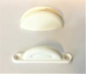 BUTEE DE PORTE PLASTIQUE BLANC EN DEMI LUNE - 2 PIECES