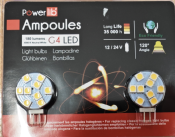 AMPOULE SMD-LED G4 9 LEDS Blanc Chaud 1.4W 180 lumen - boite de 2 