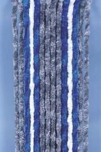 RIDEAU CHENILLE ANTI INSECTES - Gris/Bleu/Blanc - 56x205 cm