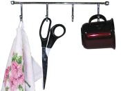 PORTE OBJETS ACIER CHROME A CROCHETS 28cm