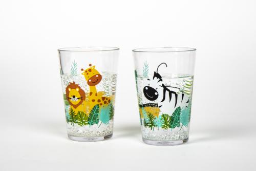 LOT DE 2 VERRES 25cl en SAN DECOR SAFARI