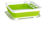 EGOUTTOIR PLIANT EN SILICONE VERT ET BLANC 37x31x6/13cm