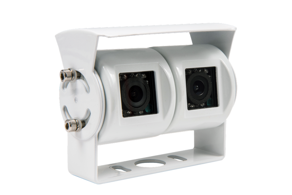 CAMERA DE RECUL ANTARION DOUBLE OPTIQUE INOX BLANC