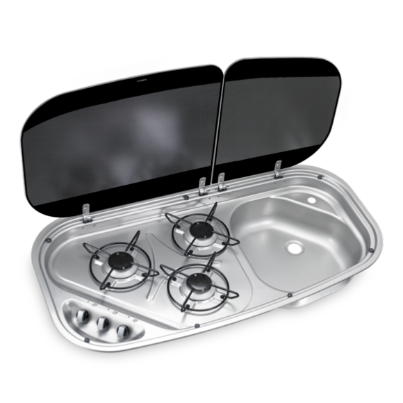 COMBINE 3 FEUX + EVIER DOMETIC HSG 3436 840x436mm COMBINE 3 FEUX + EVIER DOMETIC HSG 3436 840x436mm
