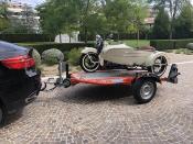 REMORQUE DUO POUR 2 MOTOS / SCOOTER / QUAD / SIDECAR - CADRE ORANGE