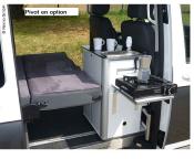 MEUBLE EASY-KITCHEN BLANC AVEC EVIER DOUCHETTE pour VW T5/T6 KOMBI ou VITO LONG KOMBI