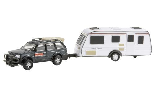 JOUET : VOITURE 4 x4 + 1 CARAVANE 1:32