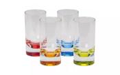 LOT DE 4 VERRES A JUS DE FRUITS COLORES