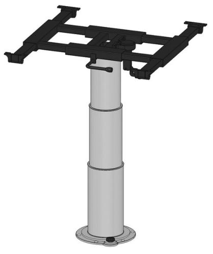 PIED DE TABLE TELESCOPIQUE 335/730mm PLATEAU COULISSANT / PIED PIVOTANT