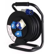 TOURET RALLONGE ELECTRIQUE 25M - CEE MALE et 2 Schuko/1 CEE femelle