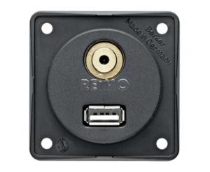 PRISE USB + jack Audio 5V / 1A BERKER INTEGRO - GRIS ANTHRACITE