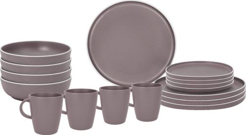 Lot de vaisselle en mélamine Rose pour 4 personnes Dolomite BRUNNER 