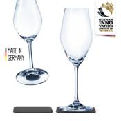 2 FLUTES A CHAMPAGNE CRISTAL SILWY® AVEC SOUS-VERRE MAGNETIQUE