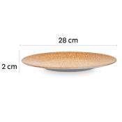 Assiette plate en porcelaine - Lot de 2 - Abricot 