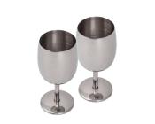 2 VERRES A VIN EN ACIER INOXYDABLE 230 ml