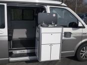 MEUBLE FLEX-KITCHEN BLANC AVEC GAZ + EVIER pour VW T5/T6 COMBI/CARAVELLE