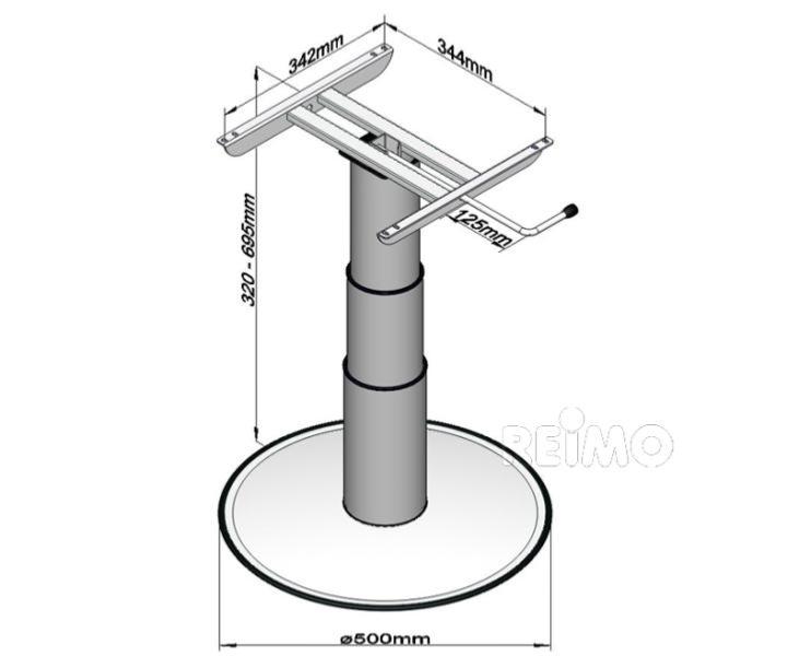 PIED DE TABLE COLONNE TELESCOPIQUE 320-695mm