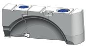 RESERVOIR DOUBLE EAU PROPRE / EAU SALE - SPECIAL PASSAGE ROUE VW T5 / T6 - 93 l 