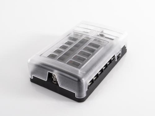 BOITE A FUSIBLE AVEC PORTE FUSIBLES 12 VOIES