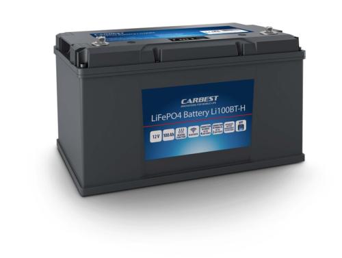 Batterie au lithium (LiFePo4), CARBEST 100Ah avec Bluetooth + fonction chauffe Li100BT-H