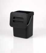 Poubelle 5l Noire 15x19x24,5cm, avec couvercle, à suspendre à la porte