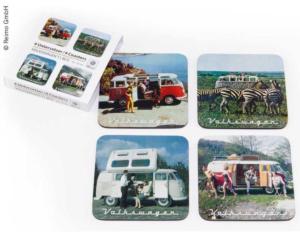 SOUS-VERRES X 4 décor NOSTALGIE - VW COLLECTION