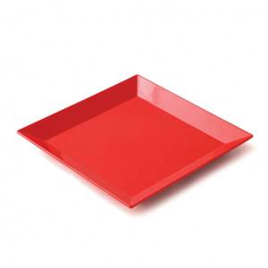 ASSIETTE A DESSERT CARREE 19CM MELAMINE PLASTOREX - ROUGE