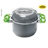 BATTERIE DE CUISINE ALUMINIUM ARGENT/VERT 7 PIECES