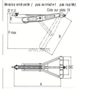 BEQUILLE DE VERINS AL-KO VERSION EMBOUTIE 1000 KG.