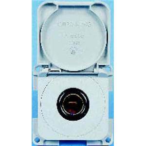 PRISE 12V 12MM AVEC COUVERCLE PRESTO - GRIS CLAIR