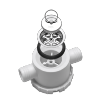 SIPHON type A DOUBLE RACCORDEMENT - Dometic AC 557 - 37mm- TUYAU 25mm