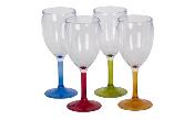 LOT DE 4 VERRES A VIN 29 CL COLORES