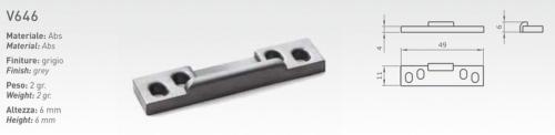 PLAQUES DE VERROUILLAGE EN ABS , 49x11x4mm 