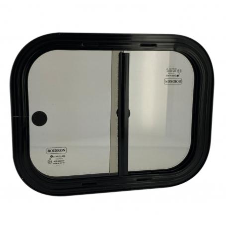 FENETRE COULISSANTE VERRE SECURIT NOIRE 800x250mm