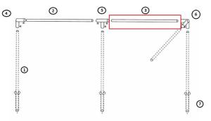 BARRE DE SOUTIEN PROTECTION VENT 146cm Ø25mm - N°3