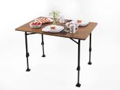 TABLE TJORN 100x68 PLATEAU IMITATION BOIS, ARMATURE ALU NOIRE