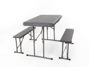 SET DE CAMPING EASY - 1 TABLE 105X65cm + 2 BANCS
