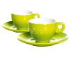 SET DE 2 TASSES A EXPRESSO AVEC SOUCOUPE MELAMINE GIMEX 100ML - VERT ET BLANC